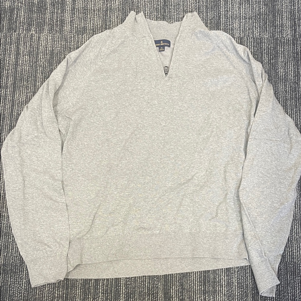 Brooks Brothers Light Gray V-Neck Sweater